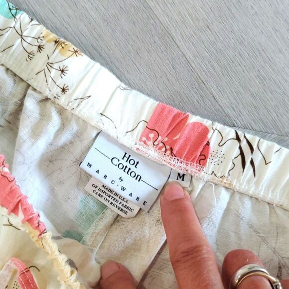 Marc Ware, Hot Cotton Floral Palazzo Linen Pant, Size Med - Picture 3 of 5
